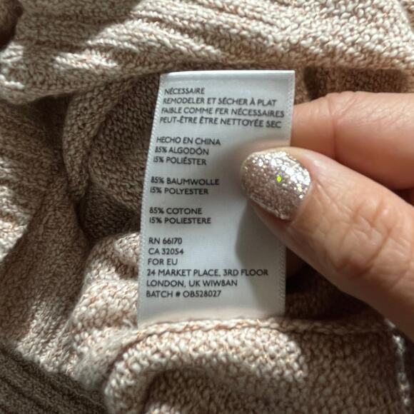 BDG Women's Tan Oversized V-Neck Pullover Cotton Blend Sweater Size Small - Picture 5 of 7